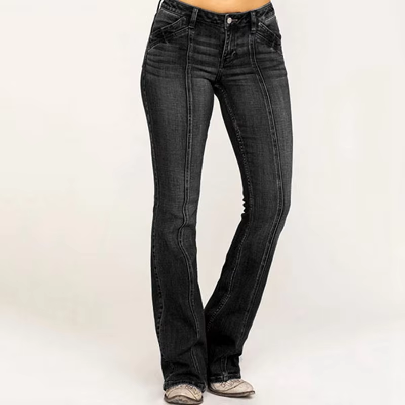 Waist Bootcut Jeans Women1