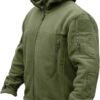 CRYSULLY Men's Military Tactical Sport Warm Fleece Hooded Outdoor Adventure Jacket Coats Army Green