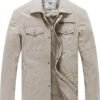 WenVen Men's Casual Canvas Cotton Military Lapel Jacket Desert Sand WenVen Men's Casual Canvas Cotton Military Lapel Jacket Desert Sand