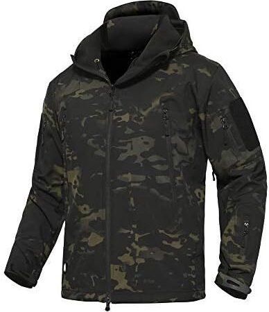 Men’s Outdoor Waterproof Soft Shell Hooded Military Tactical Jacket